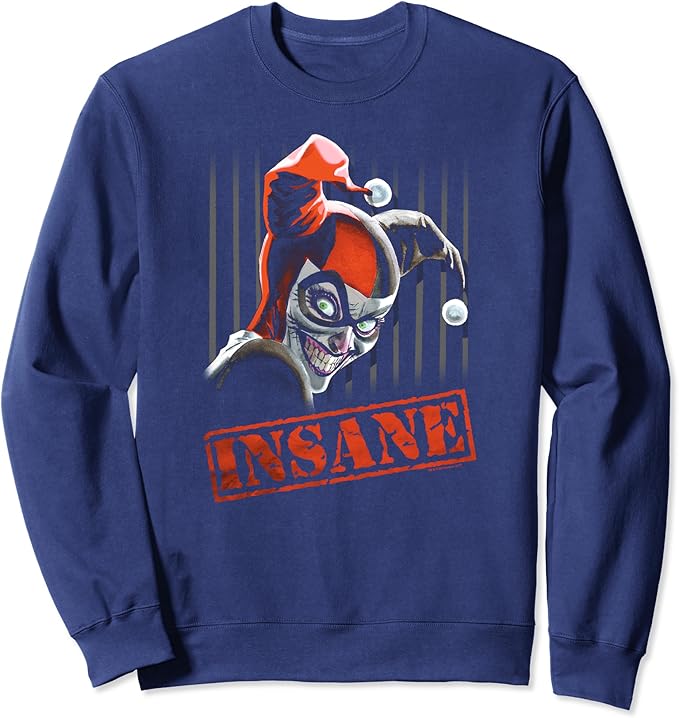 Harley Quinn Insane Sweatshirt Clothing, Shoes & Jewelry
